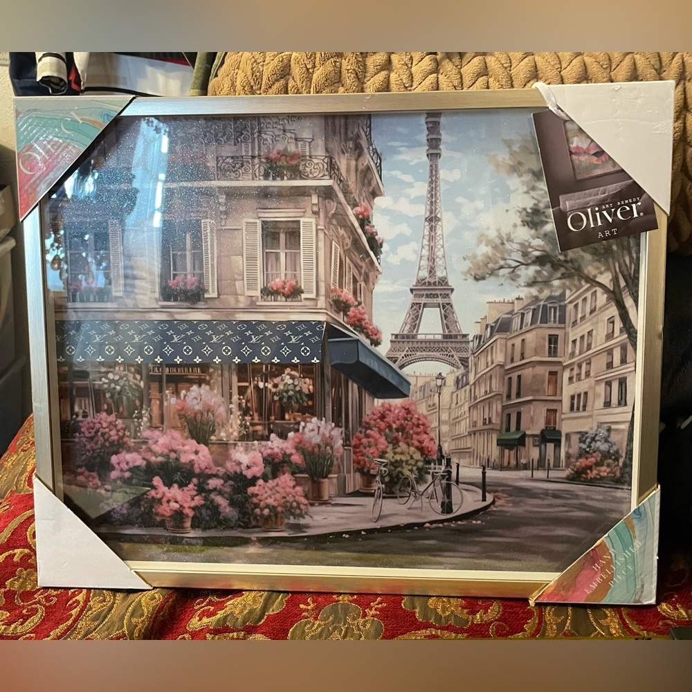 Oliver Art Louis Vuitton Picture Frame with Pink and Green Accents